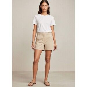 White House Black Market The 5" Dress Shorts Women Size 4 Khaki